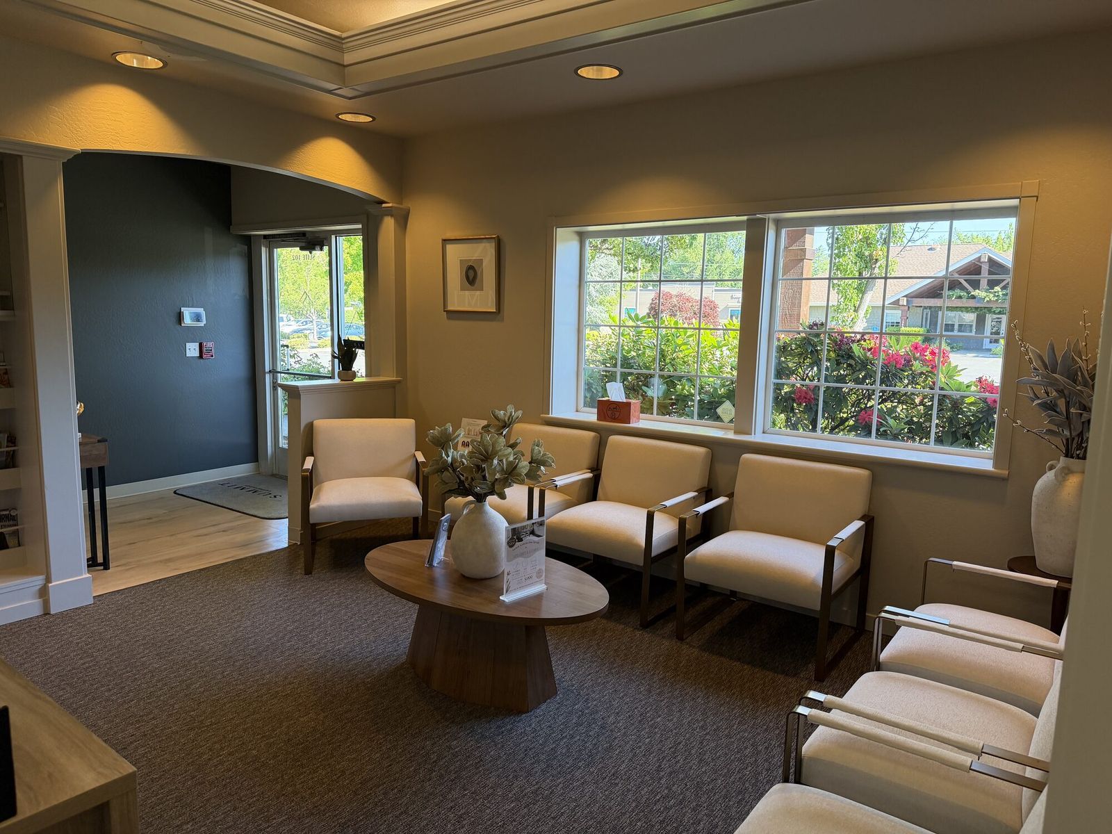 Summit Dermatology waiting room with comfortable seating and natural light