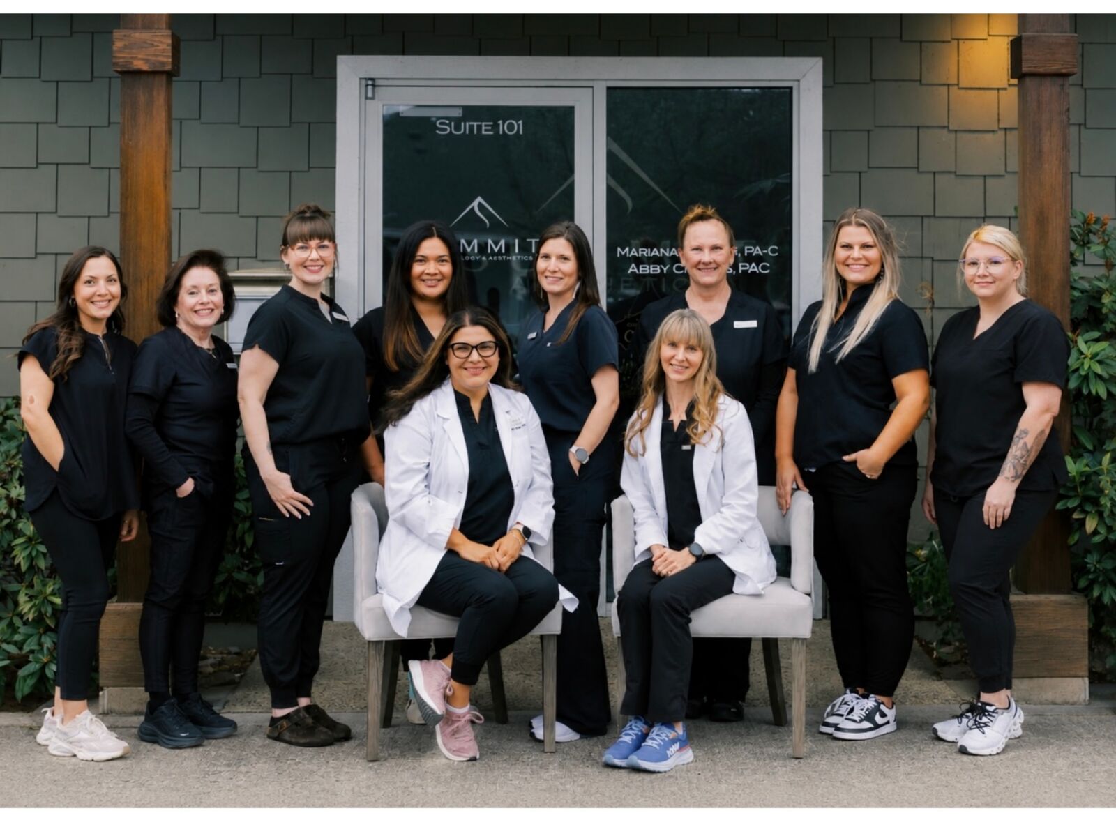 The Summit Dermatology & Aesthetics team outside the Medford Suite 101 office